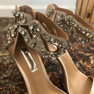 Light pink heels with Rhinestone embellishments